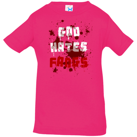 T-Shirts Hot Pink / 6 Months God hates fangs Infant Premium T-Shirt