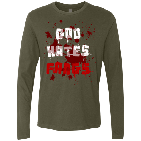 T-Shirts Military Green / Small God hates fangs Men's Premium Long Sleeve