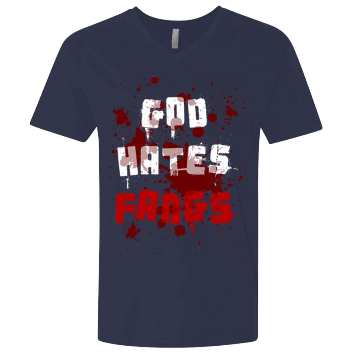 T-Shirts Midnight Navy / X-Small God hates fangs Men's Premium V-Neck