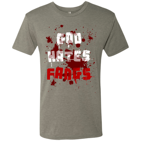 T-Shirts Venetian Grey / Small God hates fangs Men's Triblend T-Shirt