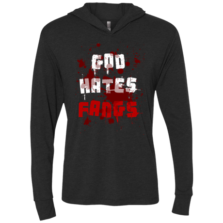 T-Shirts Vintage Black / X-Small God hates fangs Triblend Long Sleeve Hoodie Tee