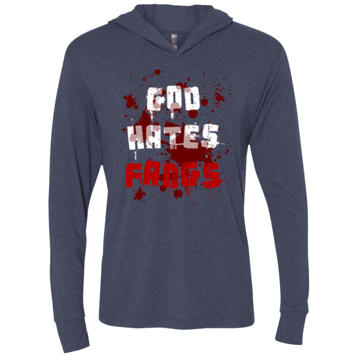 T-Shirts Vintage Navy / X-Small God hates fangs Triblend Long Sleeve Hoodie Tee