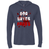 T-Shirts Vintage Navy / X-Small God hates fangs Triblend Long Sleeve Hoodie Tee