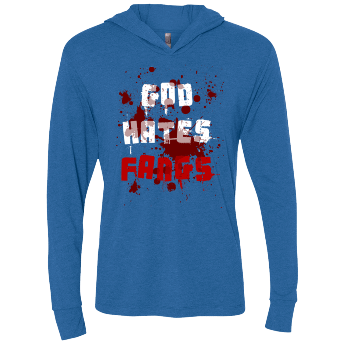 T-Shirts Vintage Royal / X-Small God hates fangs Triblend Long Sleeve Hoodie Tee
