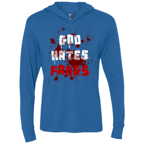 T-Shirts Vintage Royal / X-Small God hates fangs Triblend Long Sleeve Hoodie Tee