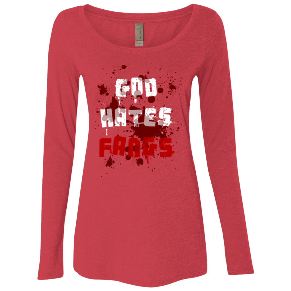 T-Shirts Vintage Red / Small God hates fangs Women's Triblend Long Sleeve Shirt