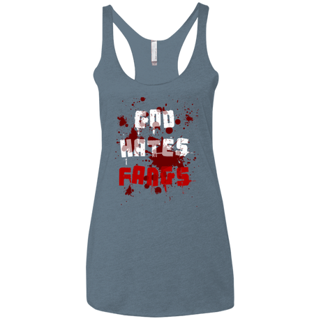 T-Shirts Indigo / X-Small God hates fangs Women's Triblend Racerback Tank