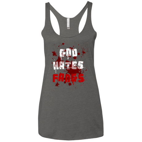 T-Shirts Premium Heather / X-Small God hates fangs Women's Triblend Racerback Tank