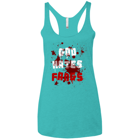T-Shirts Tahiti Blue / X-Small God hates fangs Women's Triblend Racerback Tank