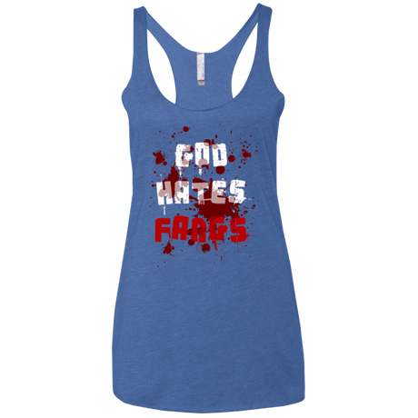 T-Shirts Vintage Royal / X-Small God hates fangs Women's Triblend Racerback Tank