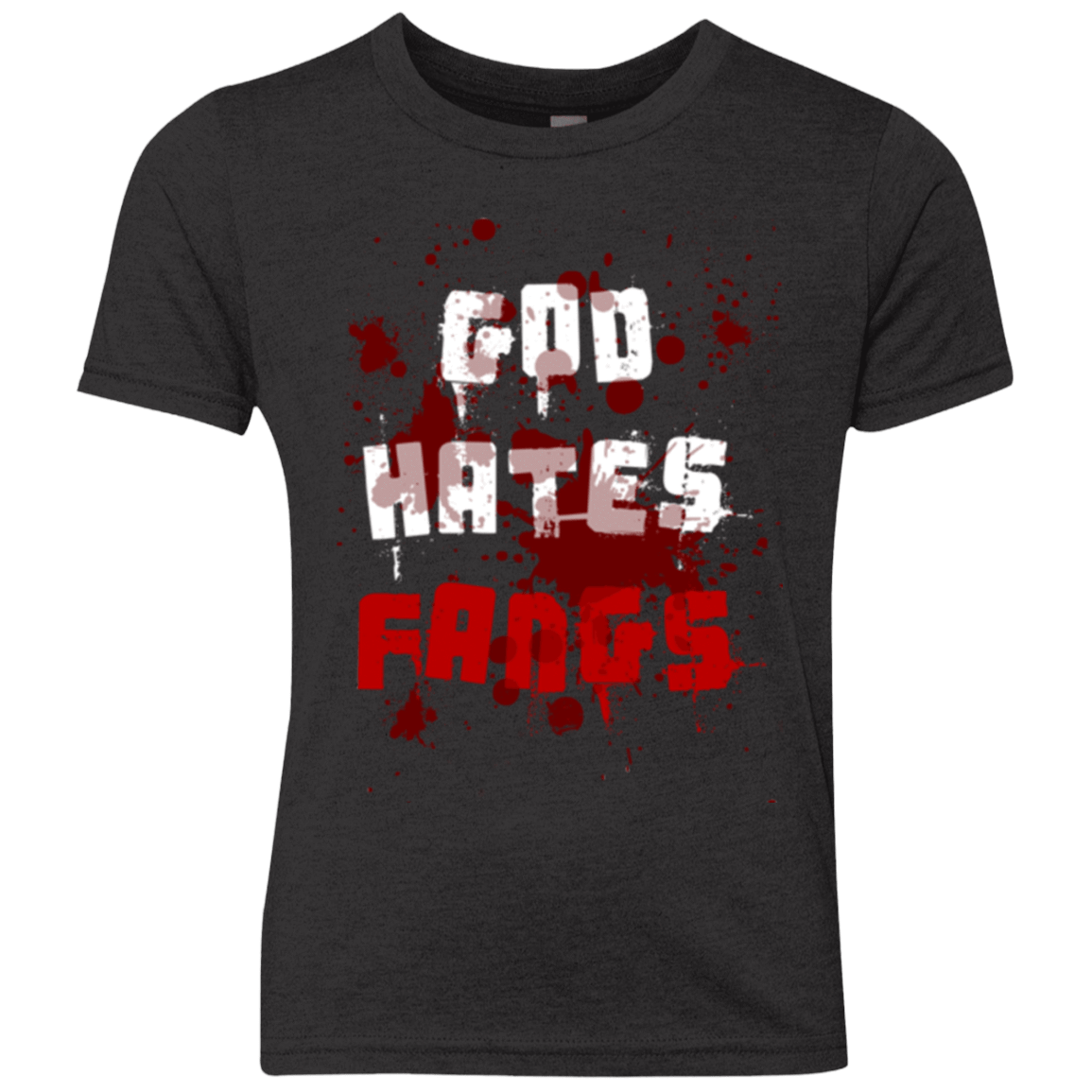 T-Shirts Vintage Black / YXS God hates fangs Youth Triblend T-Shirt
