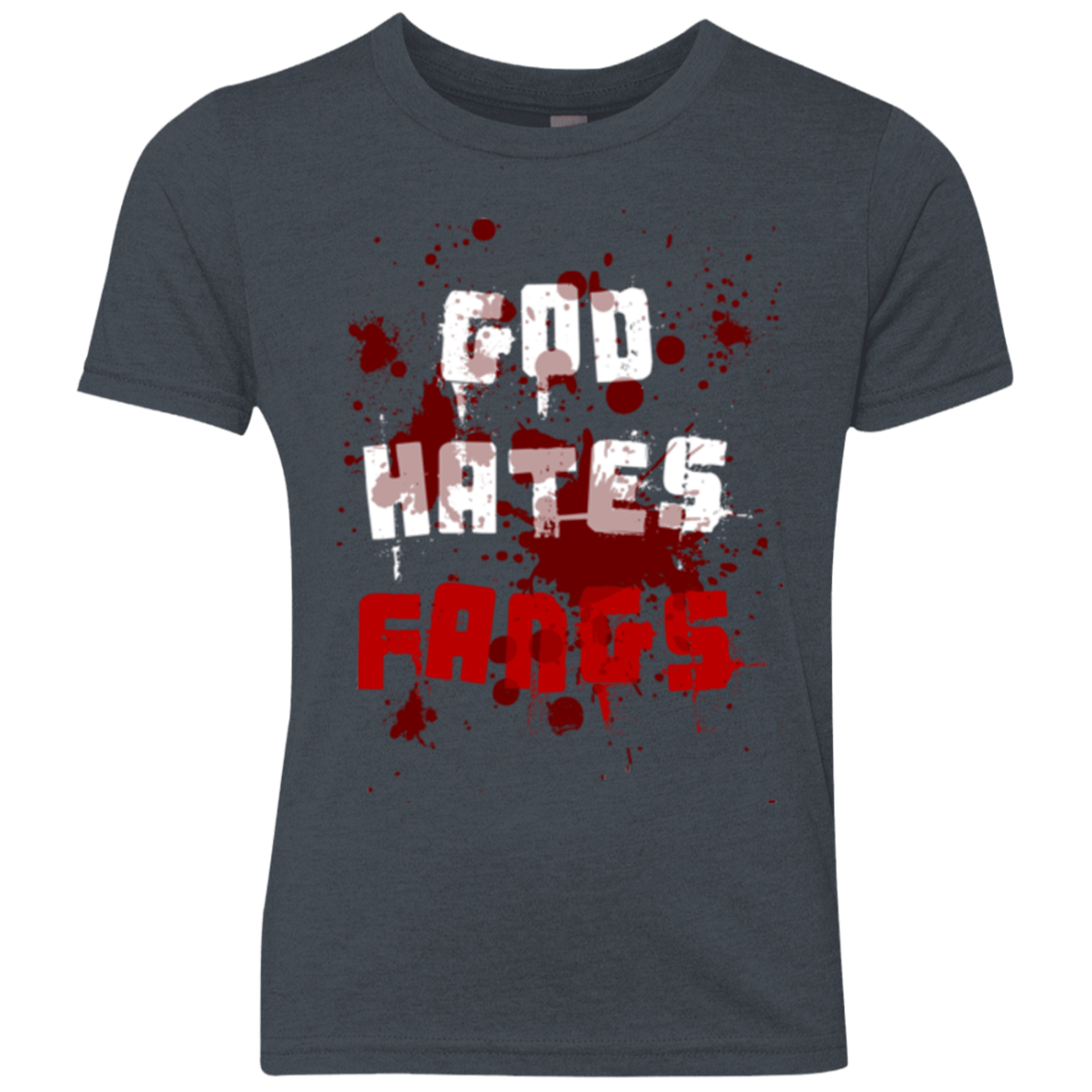 T-Shirts Vintage Navy / YXS God hates fangs Youth Triblend T-Shirt