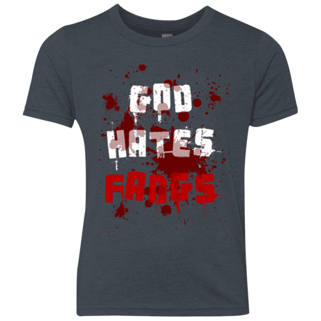 T-Shirts Vintage Navy / YXS God hates fangs Youth Triblend T-Shirt