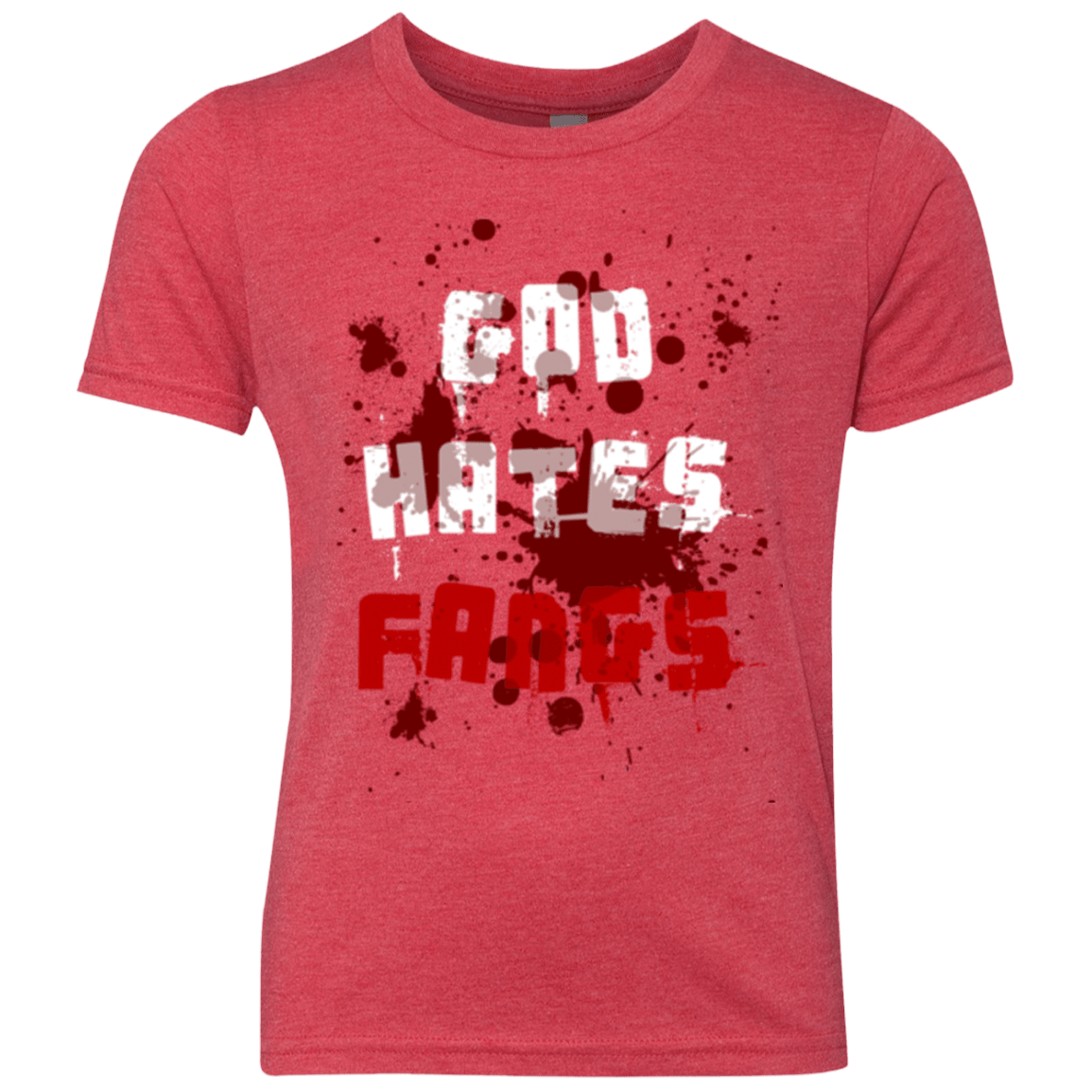 T-Shirts Vintage Red / YXS God hates fangs Youth Triblend T-Shirt