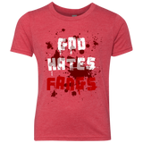 T-Shirts Vintage Red / YXS God hates fangs Youth Triblend T-Shirt