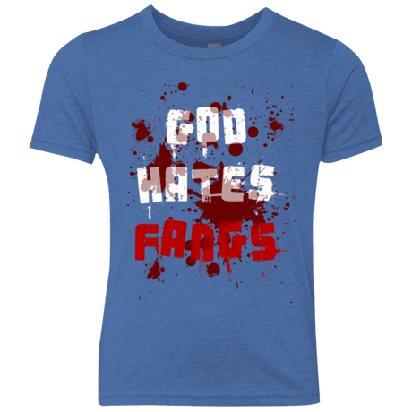 T-Shirts Vintage Royal / YXS God hates fangs Youth Triblend T-Shirt