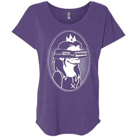 T-Shirts Purple Rush / X-Small God Help The Princess Triblend Dolman Sleeve