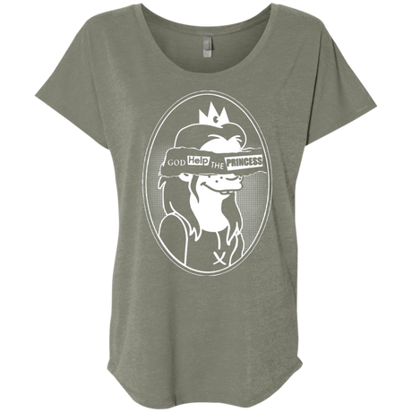 T-Shirts Venetian Grey / X-Small God Help The Princess Triblend Dolman Sleeve