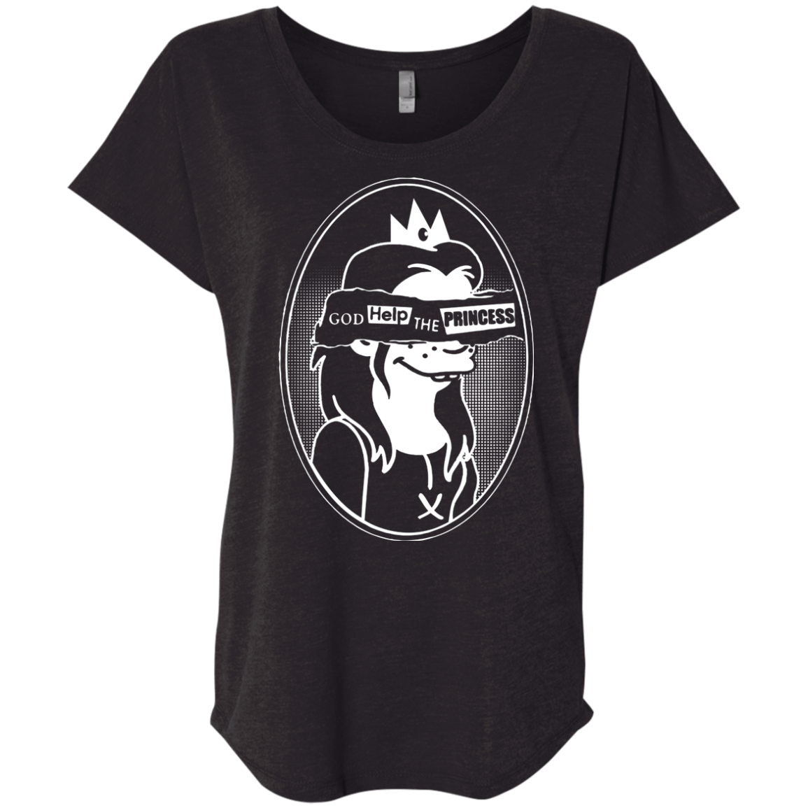 T-Shirts Vintage Black / X-Small God Help The Princess Triblend Dolman Sleeve