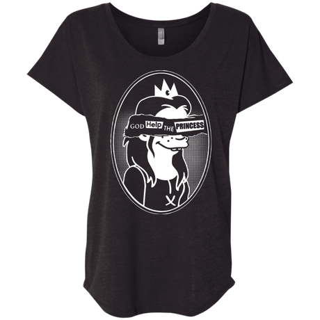 T-Shirts Vintage Black / X-Small God Help The Princess Triblend Dolman Sleeve