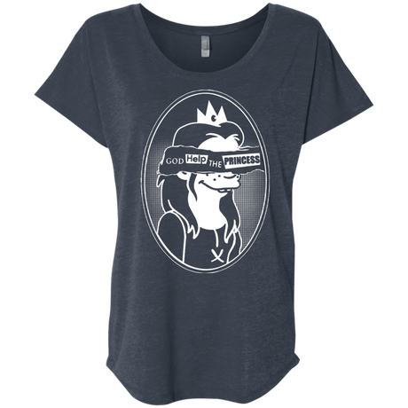 T-Shirts Vintage Navy / X-Small God Help The Princess Triblend Dolman Sleeve
