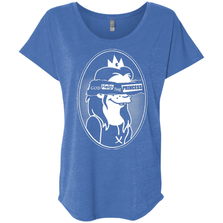 T-Shirts Vintage Royal / X-Small God Help The Princess Triblend Dolman Sleeve