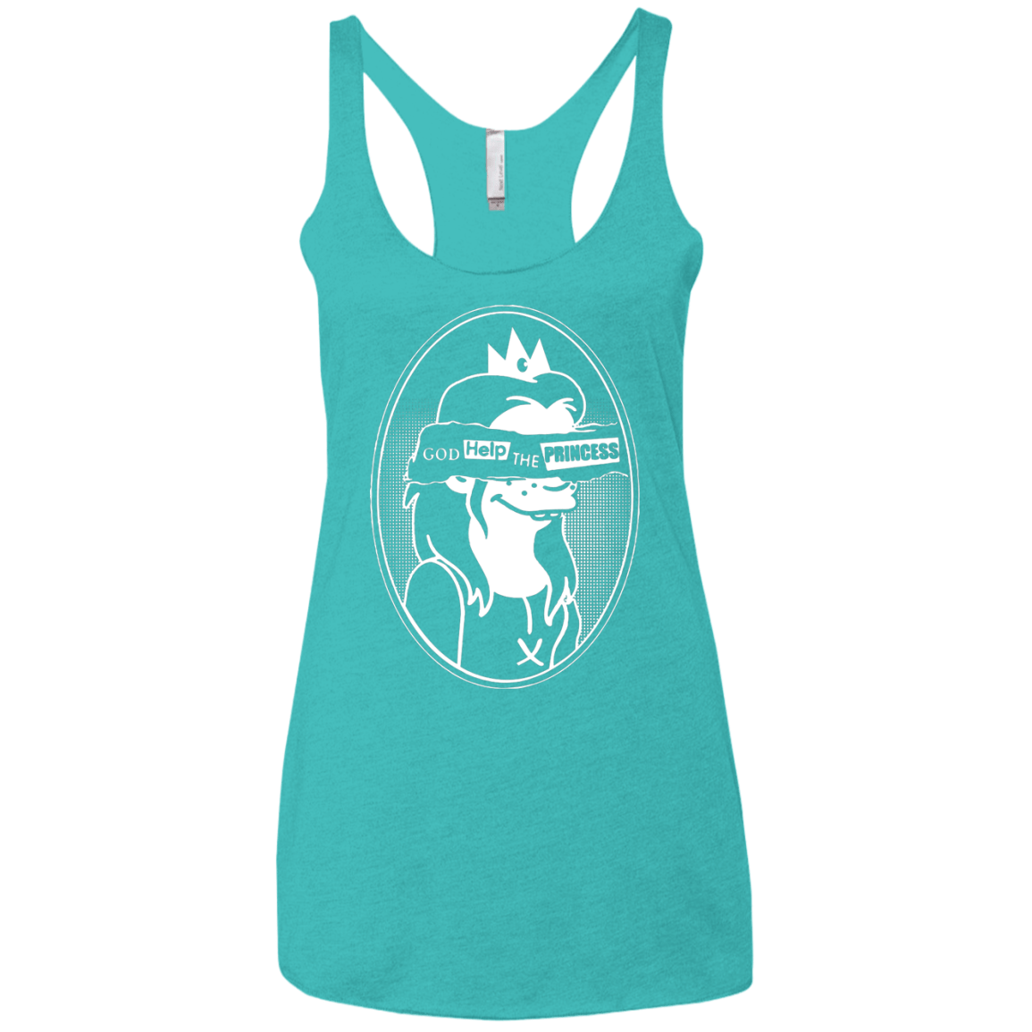 T-Shirts Tahiti Blue / X-Small God Help The Princess Women's Triblend Racerback Tank