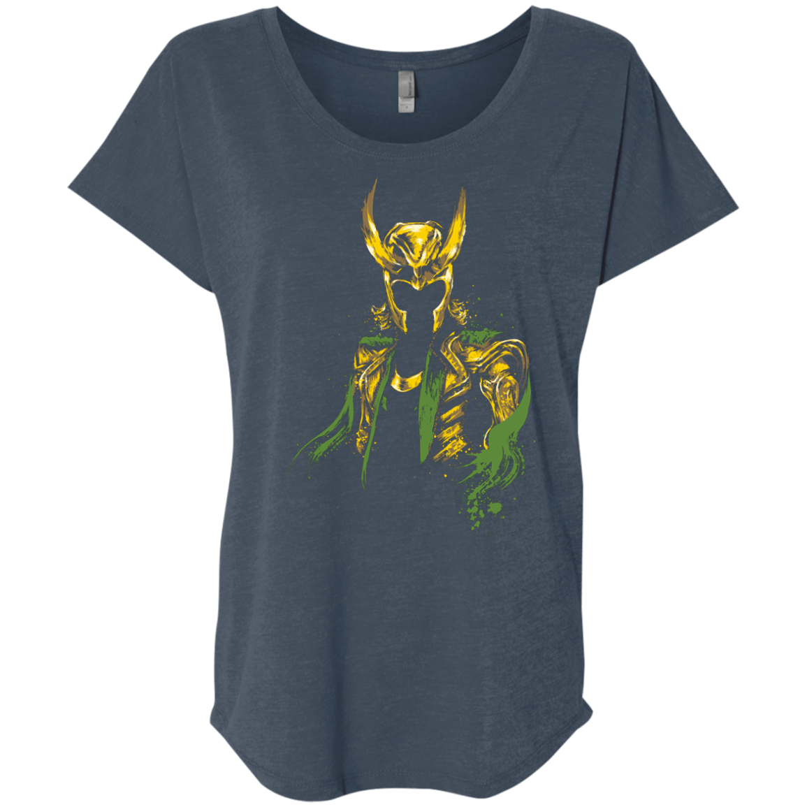 T-Shirts Indigo / X-Small God of Mischief Triblend Dolman Sleeve