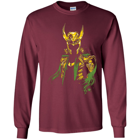 T-Shirts Maroon / YS God of Mischief Youth Long Sleeve T-Shirt