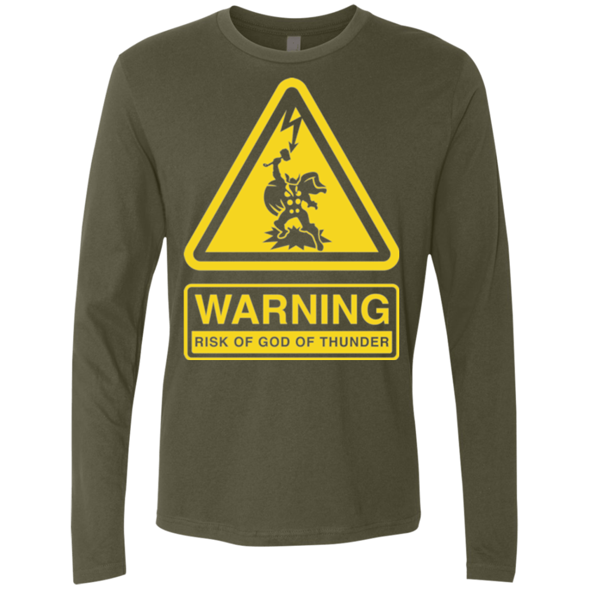 T-Shirts Military Green / S God of Thunder Men's Premium Long Sleeve