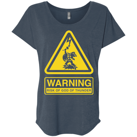 T-Shirts Indigo / X-Small God of Thunder Triblend Dolman Sleeve