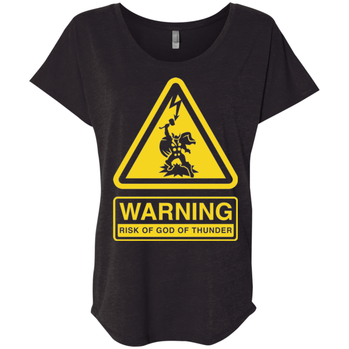 T-Shirts Vintage Black / X-Small God of Thunder Triblend Dolman Sleeve