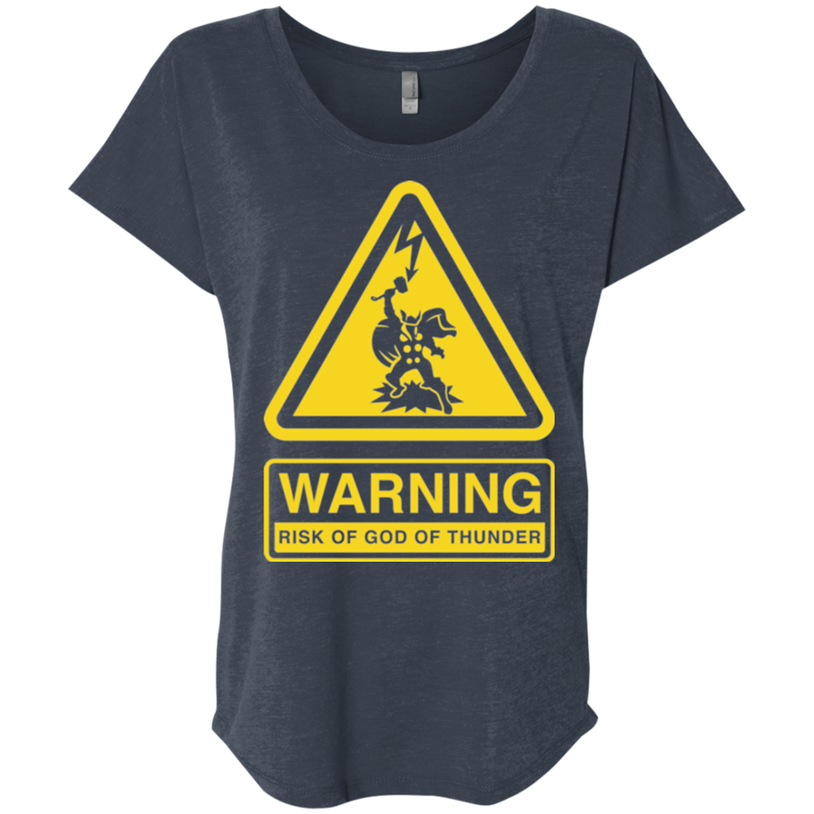 T-Shirts Vintage Navy / X-Small God of Thunder Triblend Dolman Sleeve