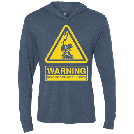 T-Shirts Indigo / X-Small God of Thunder Triblend Long Sleeve Hoodie Tee