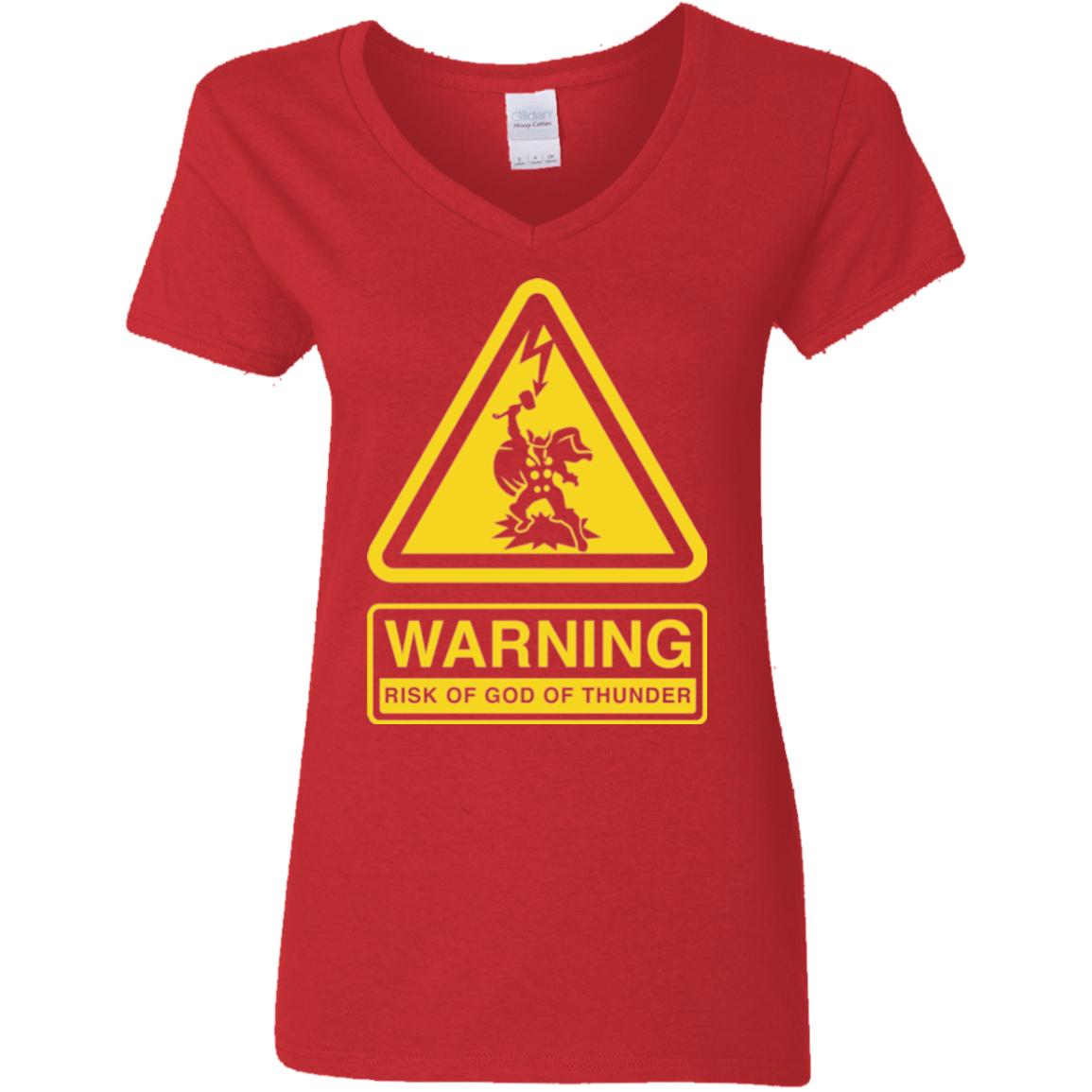 T-Shirts Red / S God of Thunder Women's V-Neck T-Shirt