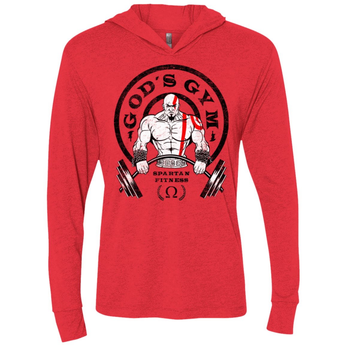 T-Shirts Vintage Red / X-Small God's Gym Triblend Long Sleeve Hoodie Tee