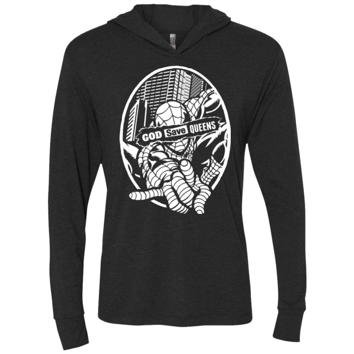 T-Shirts Vintage Black / X-Small GOD SAVE QUEENS Triblend Long Sleeve Hoodie Tee