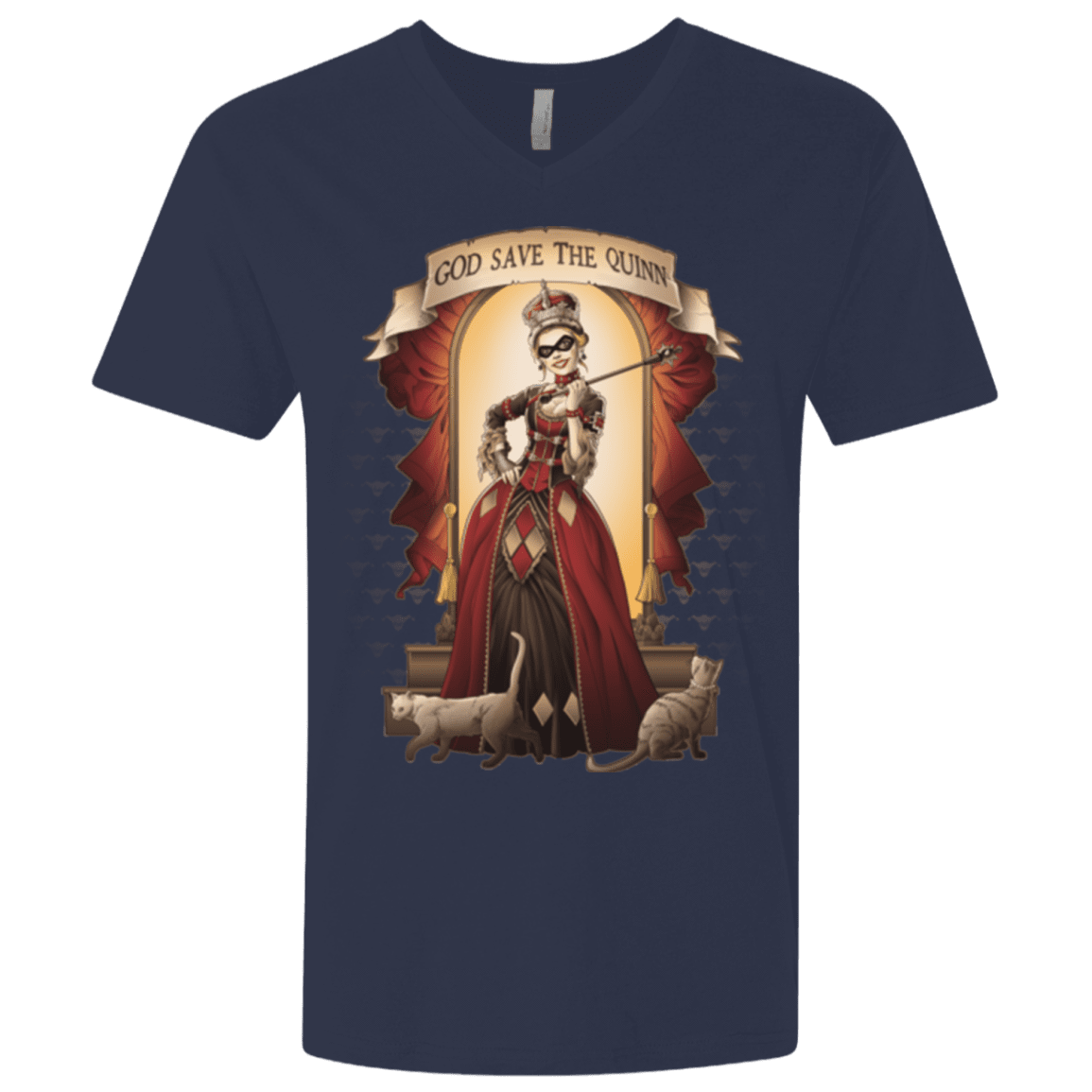 T-Shirts Midnight Navy / X-Small God Save The Quinn Men's Premium V-Neck