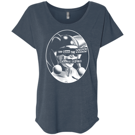 T-Shirts Indigo / X-Small God Save The Quinn Triblend Dolman Sleeve