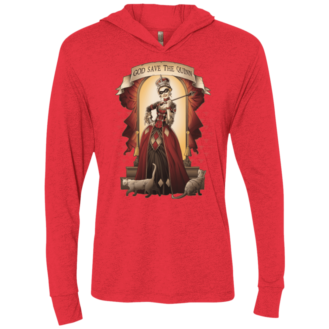 T-Shirts Vintage Red / X-Small God Save The Quinn Triblend Long Sleeve Hoodie Tee