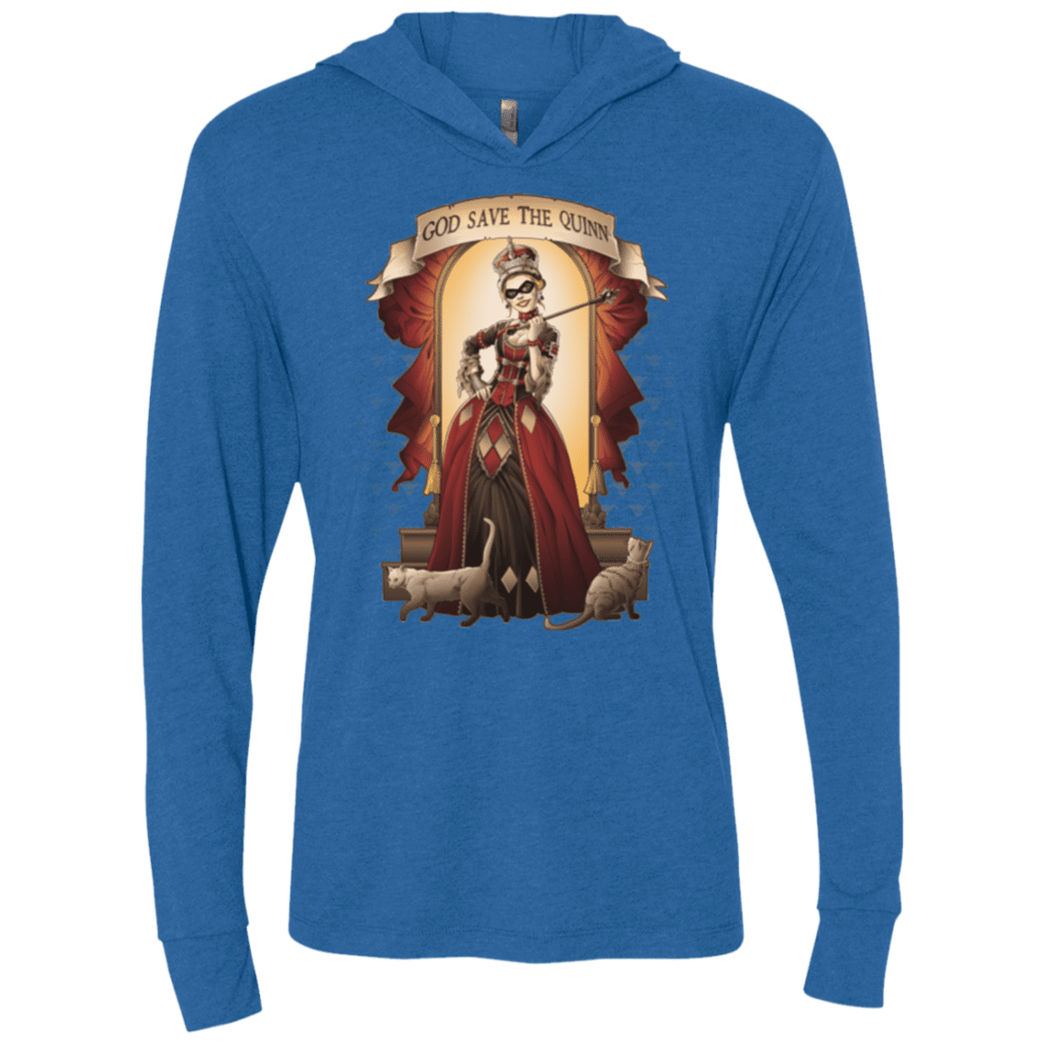 T-Shirts Vintage Royal / X-Small God Save The Quinn Triblend Long Sleeve Hoodie Tee
