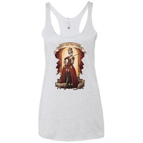 T-Shirts Heather White / X-Small God Save The Quinn Women's Triblend Racerback Tank