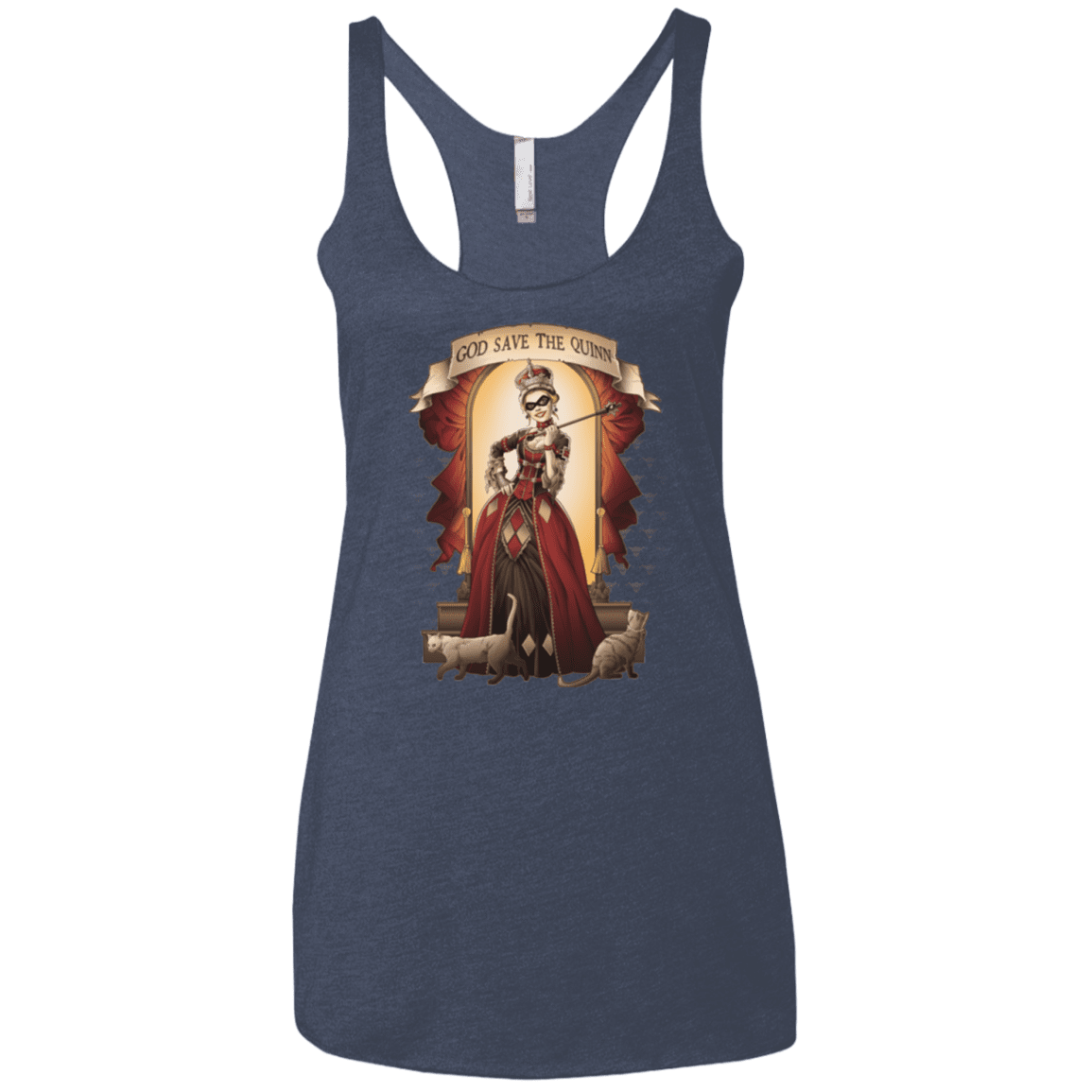 T-Shirts Vintage Navy / X-Small God Save The Quinn Women's Triblend Racerback Tank