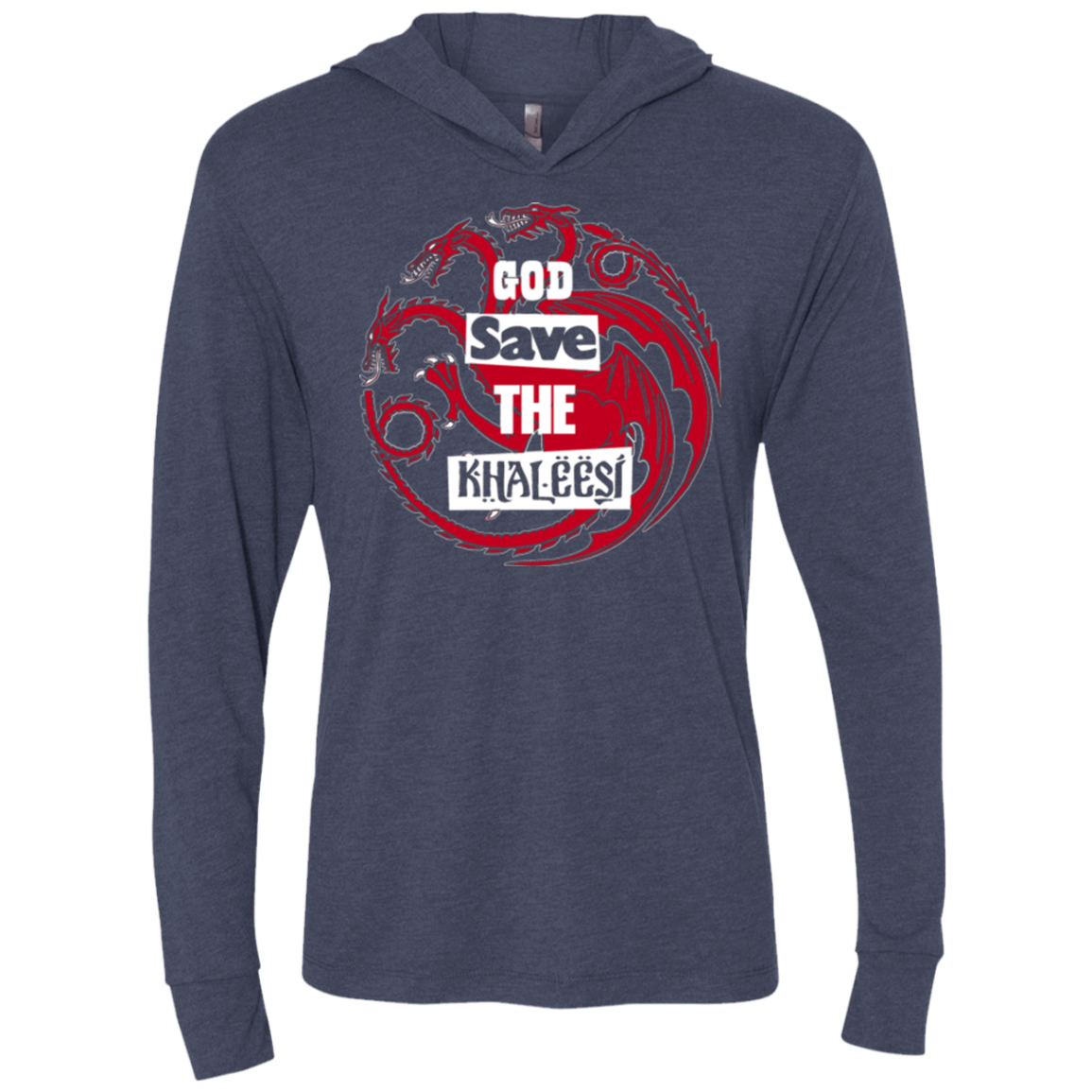 T-Shirts Vintage Navy / X-Small God save Triblend Long Sleeve Hoodie Tee