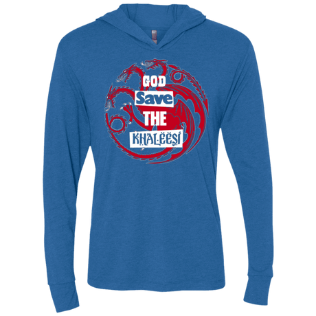 T-Shirts Vintage Royal / X-Small God save Triblend Long Sleeve Hoodie Tee