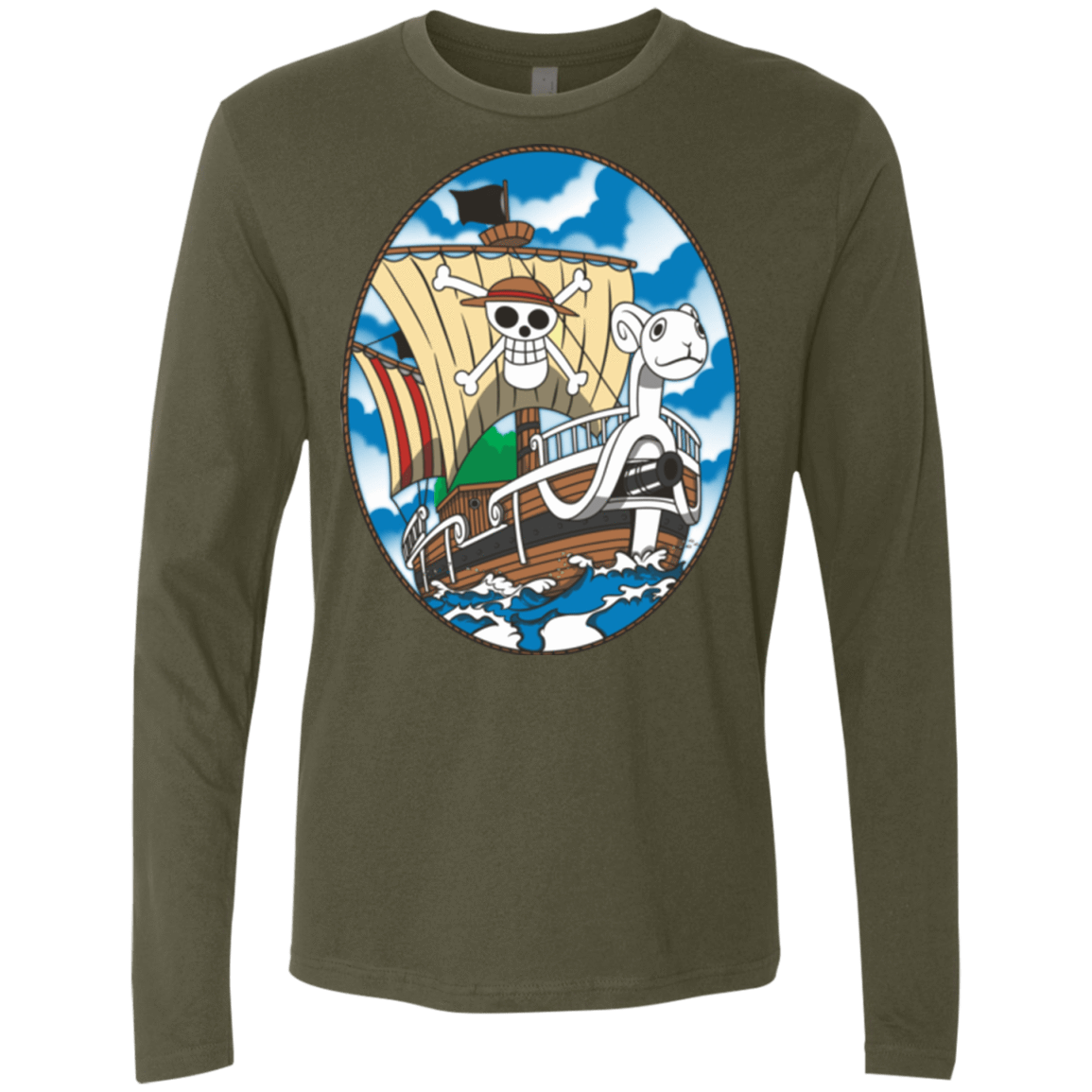 T-Shirts Military Green / Small Going Merry Men's Premium Long Sleeve