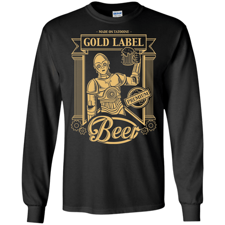 T-Shirts Black / S Gold Label Beer Men's Long Sleeve T-Shirt