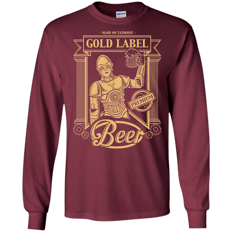 T-Shirts Maroon / S Gold Label Beer Men's Long Sleeve T-Shirt