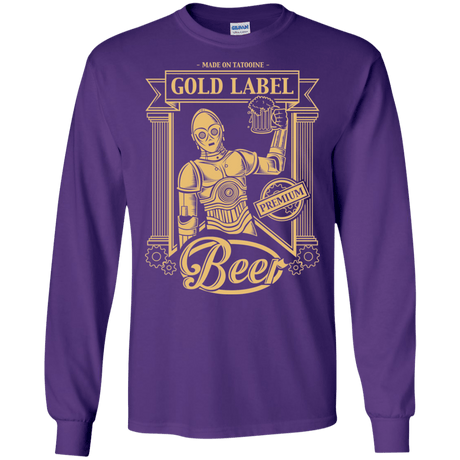 T-Shirts Purple / S Gold Label Beer Men's Long Sleeve T-Shirt