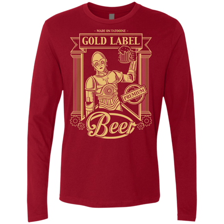 T-Shirts Cardinal / S Gold Label Beer Men's Premium Long Sleeve